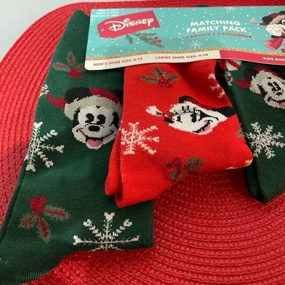 Disney Mickey Mouse Family Pack of socks set of 4 NWT